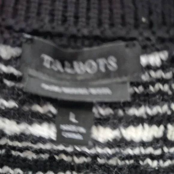 Talbots Textured Plaid Merino Wool Cardigan - Picture 7 of 7
